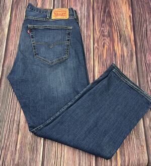Levi's Jeans 501 Original Fit Dark Wash Button Fly Mens 40x30 (Actual 40x30)